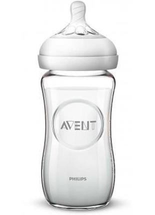 Бутылочка для кормления philips avent natural 240 мл стеклянная (scf053/17)