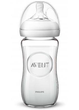 Бутылочка для кормления philips avent natural 240 мл стеклянная (scf053/17)2 фото