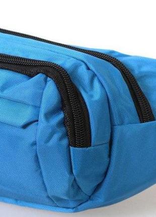 Текстильная женская сумка на пояс dovhani, голубая2 фото