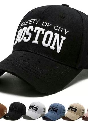 Кепка бейсболка boston (бостон) с изогнутым козырьком, унисекс wuke one size