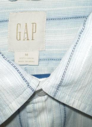 Льняная рубашка gap р.m-l 46-48 мужская лен длинный рукав5 фото
