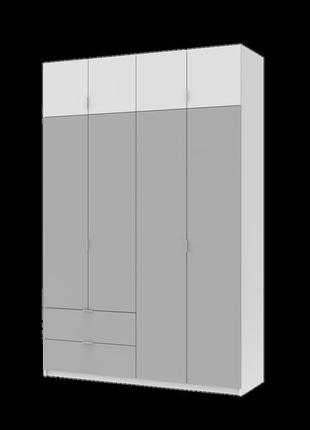 Шафа для одягу в спальню лукас білий сірий 180х50х240 розпашна гардероб для спальні шафи висока