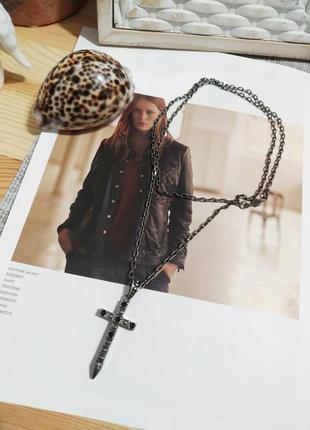 Цепь asos в стиле стимпанк готика цепь цепочка крестик подвеска ожерелье1 фото