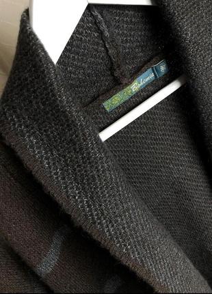 Кардиган bohemia из мохера альпаки и шерсти асимметричный крой дизайнерский оверсайз свитер накидка мохерный шерстяной шерсть абстрактный стиль8 фото