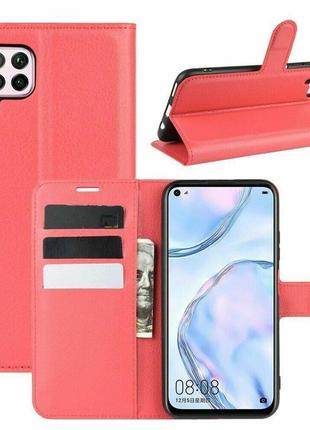 Чехол-книжка с карманами для карт на xiaomi redmi 9c / redmi 10a цвет красный