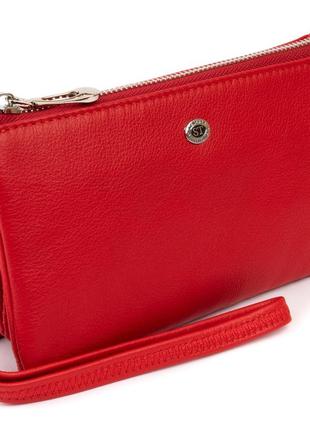 Вместительный клатч из двух частей женский st leather 19251 красный