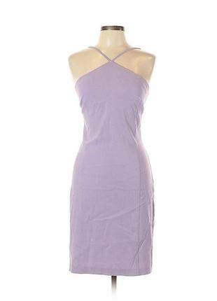 Лавандова натуральна сукня міді на бретелях платье миди по фигуре h&m s/m2 фото