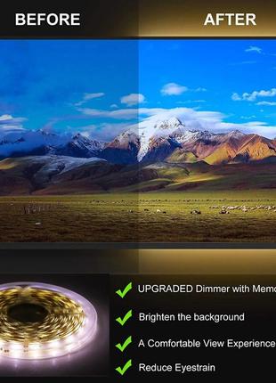 Светодиодная лента 3м. с сенсорным выключателем и регулировкой яркости. usb (холодный белый)