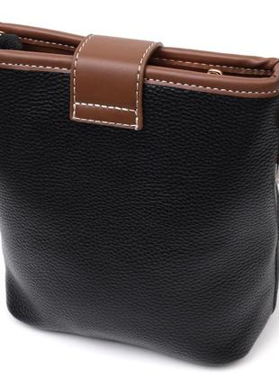 Интересная сумка на плечо для женщин на каждый день из натуральной кожи vintage 22348 черная2 фото