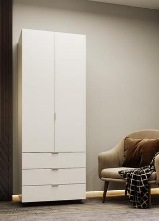 Шкаф для одежды в спальню гелар белый 77,5х49,5х203,4 распашной гардероб для спальни шкафы одежда3 фото