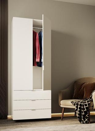 Шкаф для одежды в спальню гелар белый 77,5х49,5х203,4 распашной гардероб для спальни шкафы одежда4 фото