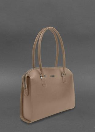 Жіноча шкіряна сумка business світло-бежевий краст blanknote арт. bn-bag-57-light-beige2 фото