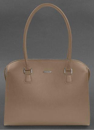 Жіноча шкіряна сумка business світло-бежевий краст blanknote арт. bn-bag-57-light-beige7 фото