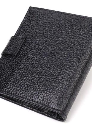Красивый мужской бумажник из натуральной зернистой кожи canpellini 21730 черный2 фото