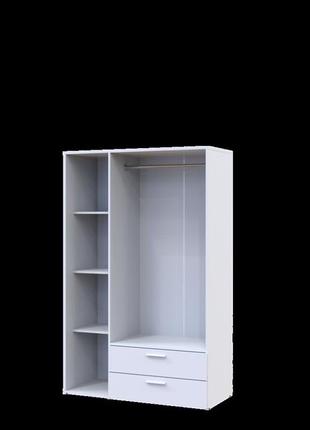Шафа для одягу в спальню ектор білий 116х49.5х180 двостулковий гардероб для спальні шафи комплект3 фото