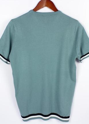 Мужская футболка boss с резинкой внизу, мягкий тянущийся материал, цвет серо-голубой2 фото