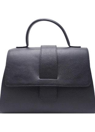 Женская кожаная сумка italian fabric bags 2304 black1 фото