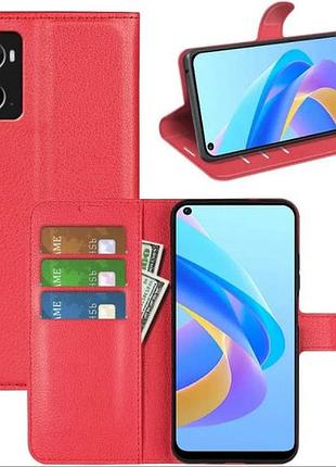 Чехол-книжка с карманами для карт на oppo a76 / realme 9i цвет красный