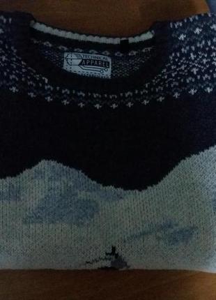 Теплый свитер, джемпер, принт лыжник5 фото