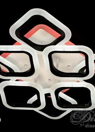 Lightwave as8060/4+4bk led 3color dimmer стельова led люстра з димером і кольоровою підсвіткою 110w