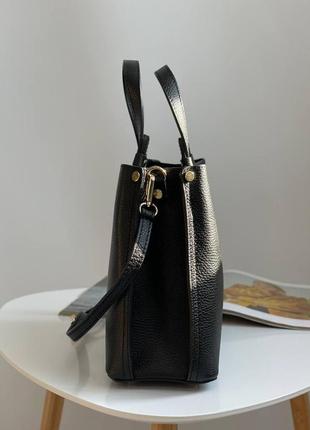 Шкіряна жіноча сумка на плече ділова з натуральної шкіри італійського бренду borse in pelle.5 фото