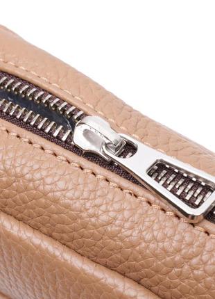 Стильная женская сумка кросс-боди из натуральной кожи grande pelle 11652 бежевая4 фото