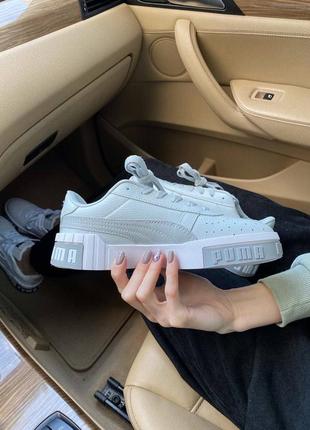 Кросівки puma cali white жіночі шкіряні пуми весна puma suede, adidas samba, nike air max, nike air force 12 фото