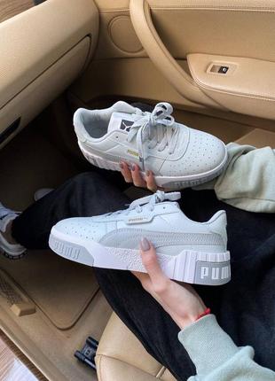 Кросівки puma cali white жіночі шкіряні пуми весна puma suede, adidas samba, nike air max, nike air force 17 фото