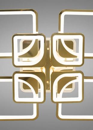 Lightwave 8060/4+4g led 3color dimmer стельова люстра з диммером і led підсвічуванням, колір золото, 190w