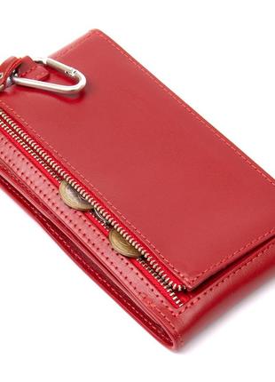 Женская кожаная сумка-кошелек grande pelle 11441 красный5 фото