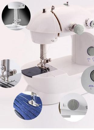 Швейная машинка 4в1 портативная digital fhsm-201, швейная машинка пластик, детская швейная машинка
