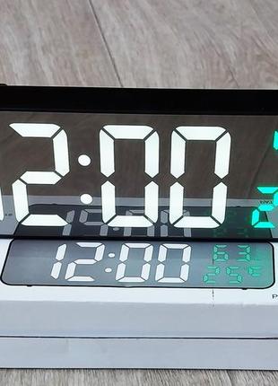 Годинник електронний настільний настінний цифровий з проектором6 фото