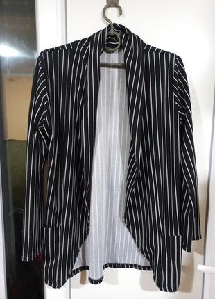 Піджак жіночий в білу полоску2 фото
