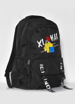 Рюкзак женский текстильный черного цвета 173408l