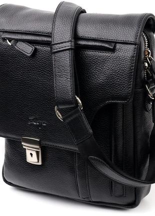 Сумка-портфель на плечо karya 20904 кожаная черный1 фото