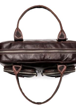 Сумка-портфель мужская из кожи vintage 20004 коричневая7 фото