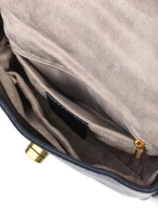 Ідеальна сумка крос-боді з натуральної шкіри 22132 vintage чорна4 фото