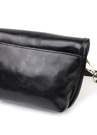 Ідеальна сумка крос-боді з натуральної шкіри 22132 vintage чорна2 фото
