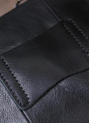 Компактная мужская сумка из натуральной кожи vintage 20477 черный9 фото