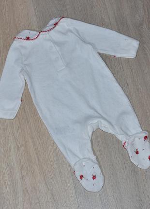 Человечек mothercare. рост 56 new baby слип нарядный красивый нежный классный в роддом first size 0-1 мес george primark carter's2 фото