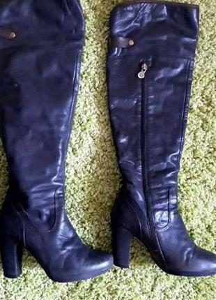 Высокие зимние кожаные сапоги, ботфорты2 фото