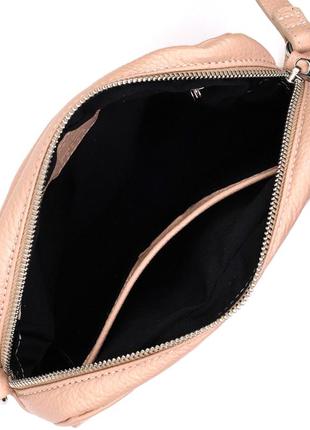 Красива сумка жіноча крос-боді з натуральної шкіри grande pelle 11694 пудровий4 фото