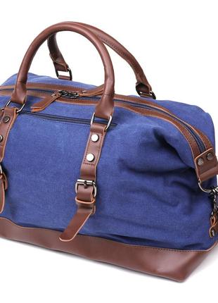 Дорожня сумка текстильна середня vintage 20084 синя
