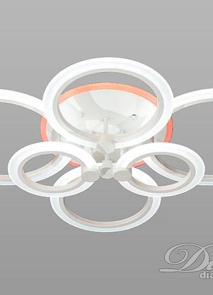 Lightwave a8022/6wh led 3color dimmer стельова люстра з диммером і led підсвічуванням,105w