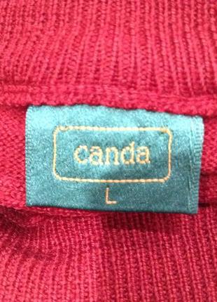 Шикарний пуловер напіввовняний, кольору марсал canda7 фото