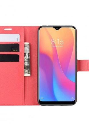 Чехол-книжка с карманами для карт на xiaomi redmi 8a цвет красный2 фото