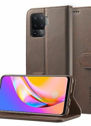 Чохол книжка imeeke для oppo reno 5 lite колір коричневий