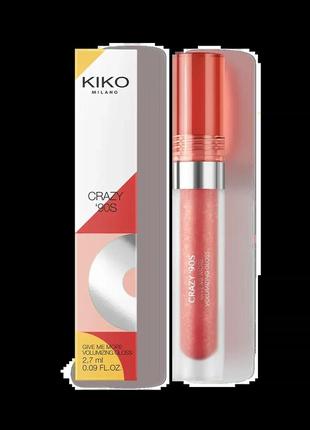 Цветной блеск для губ kiko milano, придающий объём crazy '90s give me more volumizing gloss 02 bodacious2 фото