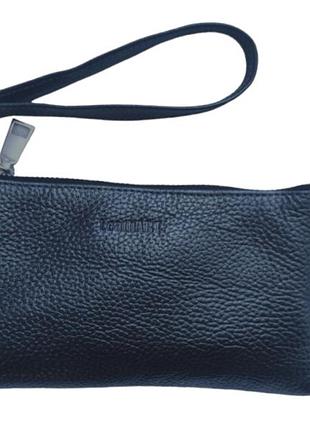 Жіноча шкіряна косметичка "bolsa" чорна