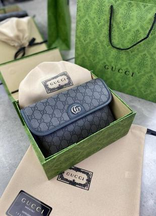 Поясна сумка gucci ophidia gg supreme сіра c780